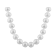 9-9.5mm White Cultured Freshwater Pearl Sterling Silver Strand Necklace