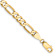 10k Yellow Gold 5.25mm Flat Figaro Link Bracelet