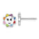 Rhodium Over Sterling Silver Multi-color Enamel Sun Children's Post Earrings