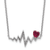 Rhodium Over Sterling Silver Lab Created Ruby and Cubic Zirconia
Heartbeat Necklace