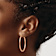 14k Rose Gold 1 3/8" Polished Large Diamond-Cut Tube Hoop Earrings
