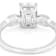Moissanite Emerald-Cut Engagement Ring In Platinum-Enhanced Sterling Silver