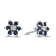0.48ctw Sapphire and Diamond Flower Cluster Earrings in 14k White Gold