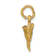 14k Yellow Gold Brushed, Diamond-Cut Comb and Scissors Charm