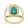 Turquoise Oval Solitaire Ring In 18K Gold Over Sterling Silver 14x10mm