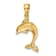 14k Yellow Gold Polished 2D Jumping Dolphin Charm