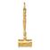 14k Yellow Gold Gavel Charm Pendant