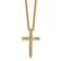14K Yellow Gold Over Sterling Silver Polished Cubic Zirconia Latin Cross Necklace