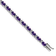Rhodium Over 14k White Gold Oval Amethyst and Diamond Bracelet