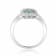 Emerald and Moissanite Sterling Silver Rectangle Cluster Ring