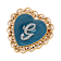 Gold Tone Filigree Heart Blue Enamel Initial Pin
