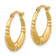 14k Yellow Gold Polished and Satin 11/16" Hoop Earrings