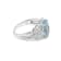 12x10mm Oval Aquamarine and White CZ Rhodium Over Sterling Silver Ring, 3.75ctw