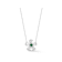 Rachel Zoe Green and White CZ Flower Pendant Necklace in Rhodium Over
Sterling Silver