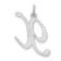 Rhodium Over Sterling Silver Fancy Script Letter X Initial Charm