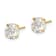14K Yellow Gold 6mm Round Cubic Zirconia Basket Set Stud Earrings