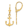 14K Yellow Gold 2D Polished Anchor Dangle Earrings