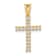 14K Yellow Gold and Rhodium Diamond Latin Cross Pendant