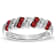 0.80ctw Ruby and Diamond Band Ring in 14k White Gold