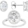 Bezel Set Oval CZ Ring And Earring Set In Platinum Over Sterling Silver