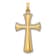 14k Yellow Gold and Rhodium Over 14k Yellow Gold Polished Beaded Edge
Cross Pendant