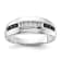 Rhodium Over 14K White Gold White and Black Diamond Men's Ring 0.25ctw