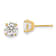 14K Yellow Gold 6mm Round Cubic Zirconia Basket Set Stud Earrings