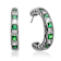Emerald Color CZ Inside-Out Hoop Earrings In Sterling Silver