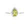 Pear Shape Peridot with Moissanite Accents Rhodium Over Sterling Silver Ring
