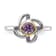 Rhodium Over Sterling Silver with 14K Accent Amethyst and Rose Quartz Ring