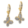 14K Two-tone Gold Diamond-Cut Fancy Butterfly Dangle Earrings