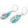 Blue Composite Turquoise Sterling Silver Feather Earrings 25x8mm