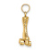 14k Yellow Gold 3D Textured Roller Skate Charm