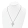Titanium Brushed and Polished Cross Pendant with 22 Inch Ball Chain