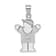 Rhodium Over 14k White Gold Satin Diamond Kid with Hat Pendant