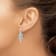 14K White Gold Polished Diamond-cut Post Dangle Chandelier Earrings