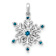Rhodium Over 14k White Gold Blue and White Diamond Snowflake Pendant