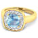 1.96ctw Blue Aquamarine and Diamond 14K Yellow Gold Halo Ring