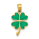 14K Yellow Gold 4-Leaf Clover Enameled Pendant