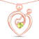 Peridot Mom and Child Interlink Heart 18K Rose Gold Over Sterling Silver
Pendant With Chain