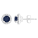4mm Round Sapphire 1/8 ctw Diamond Rhodium Over Sterling Silver Halo
Stud Earrings
