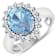 3.44ctw Blue Aquamarine and Diamond 14K White Gold Halo Ring