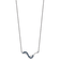 Rhodium Over Sterling Silver Crystal Fashion Wave 16.5 + 1 Inch
Extension Necklace
