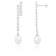 White Cultured Freshwater Pearl and Cubic Zirconia Rhodium Over Sterling
Silver 7-8mm Drop Earrings