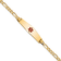 14k Yellow Gold Medical Soft Diamond Shape Red Enamel Flat Figaro Link
ID Bracelet