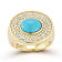 Rachel Zoe Lab-Created Turquoise Signet Ring in 14K Gold Over Sterling Silver