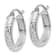 Rhodium Over 14k White Gold 11/16" Diamond-Cut Hoop Earrings
