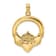 14k Yellow Gold Polished Large Claddagh Heart Pendant