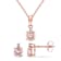 Morganite & Diamond Accent 10K Rose Gold Earrings & Pendant Set 1.47ctw