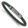 Green Leather and Stainless Steel Antiqued 8.25-inch Bracelet
